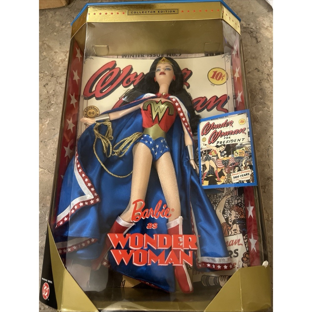 1999 Barbie As Wonder Woman For President Doll